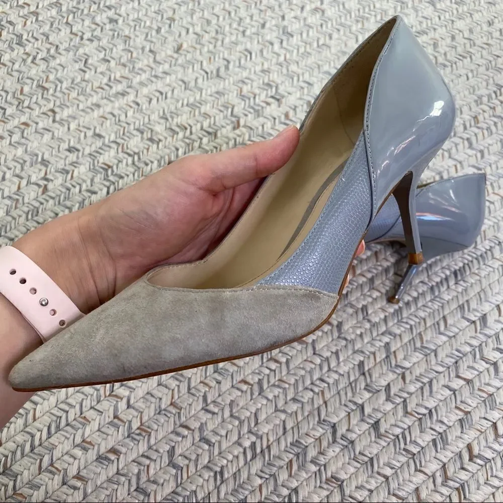 Zara Woman gray mixed media pumps size 37